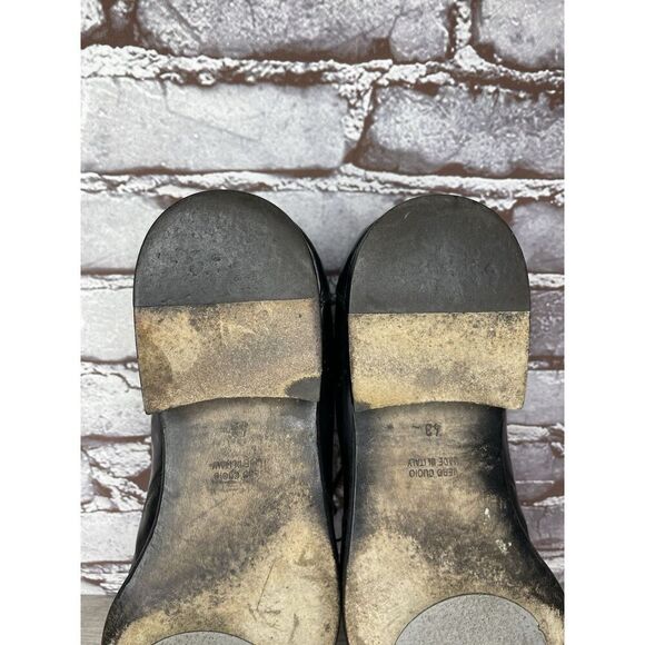 Kalena’s Black Leather Double Wingtip Lace Up Italy Dress Shoes Men 43EU/10M US - Picture 9 of 16